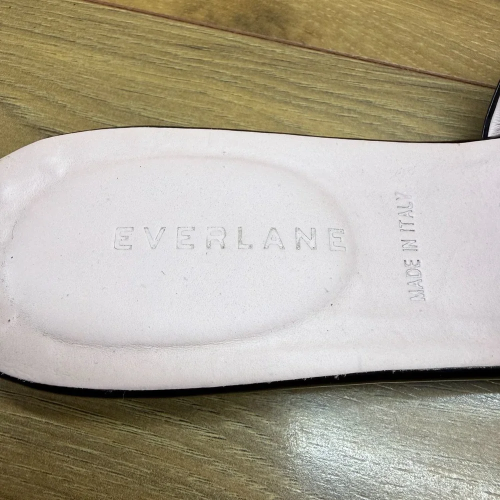 Everlane The Boss Pointed Toe Mule 9 Black Patent Leather Flat Minimalist Modern